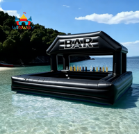 Bar flottant gonflable pour piscine avec sièges et porte-boissons pour adultes, équipement de jeu aquatique, divertissement aquatique extérieur