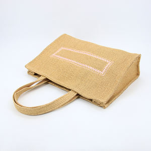 Новая Экологически чистая Сумка-тоут из соломы рафии с индивидуальным логотипом, летняя пляжная сумка через плечо - Product Image 4