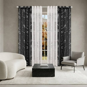 Feuille de Offre Spéciale argent voilage rideau pour chambre salon Dolly Texture Tulle semi-occultant prêt maison chambre rideau fournisseur - Product Image 1