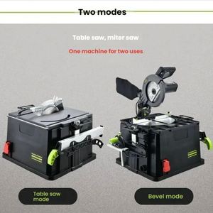 Scie à onglet et de table 2-en-1 à double mode, circulaire horizontale, lame de 210 mm, 1,5 kW, 220 V, 5000 tr/min, biseau de 45°, pour le travail du bois, garantie 1 an - Product Image 2