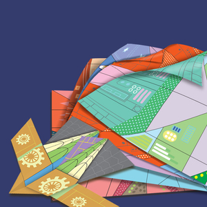 Avion en papier pour enfants GF, papier spécial, fait à la main, livre, bon avion pour garçons, jouet 3D coloré, avion en <span class=keywords><strong>origami</strong></span> artisanal - Product Image 6