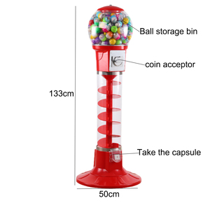 1.3m Spiral Vending <b>Machine</b> Durable Metal <b>Gumball</b> Capsule Toy Business Coin Operated Steel Material Token Payment - Product Image 5