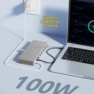 Hub USB-C a 2 Puertos DP, <span class=keywords><strong>Adaptador</strong></span> <span class=keywords><strong>Multipuerto</strong></span> 16 en 1, Estación de Acoplamiento para Monitor Triple 4K, Hub para Laptop de Aleación de Aluminio - Product Image 4