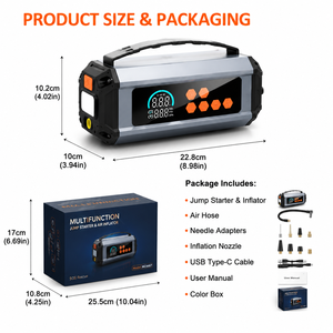 1200A Jump Starter Tire Inflator Air Compressor 7 in 1 <b>Car</b> Battery Booster with Blower Vacuum LED Light Power Bank SOS OEM ODM - Product Image 6