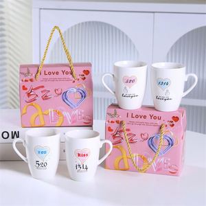 Juego de Regalo Personalizado para Días Festivos, San Valentín, Aniversario de Bodas, Taza de Viaje Nórdica para Parejas, Taza de Cerámica, Caja de Regalo para Propuesta de Dama de Honor - Product Image 2