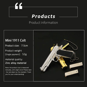 Llavero de pistola con mango de plástico realista, llavero de pistola 1911, modelo de pistola de Metal, llavero con forma de Mini pistola, pistola de juguete de Metal para adultos - Product Image 3