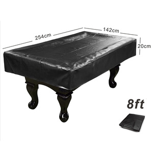 Housse de table de billard 8FT noire en cuir caoutchouté résistante à la poussière et à l'eau, modèle OEM RBL8-Black, fabriquée en Chine - Product Image 1