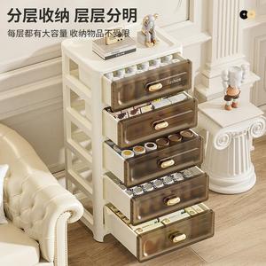 मल्टी-लेयर 35 सेमी चौड़ा दराज-शैली भंडारण कैबिनेट आयत प्लास्टिक घर आयोजक पहियों के साथ - Product Image 6