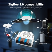 Gledopto GL-C-310P Mini commutateur de relais intelligent Nouveau ZigBee 3.0 Entrée multiple 100 ~ 240V 12V 24 ~ 48V Max 16A Module de gradation de charge