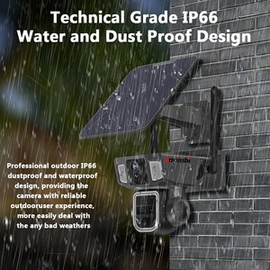 12MP ba ống kính năng lượng mặt trời lũ ánh sáng với CCTV Camera Báo động liên kết CCTV 4 gam và Wifi hỗ trợ năng lượng mặt trời PTZ camera với ánh sáng đường phố - Product Image 5