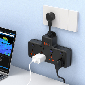 Presa a muro elettrica domestica Multi presa presa di estensione per sovratensione striscia di potenza 16A nominale 4 AC <span class=keywords><strong>con</strong></span> <span class=keywords><strong>interruttore</strong></span> e USB - Product Image 2