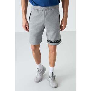 Shorts gris chiné coupe standard pour homme Air Jones Albie, mélange coton et polyester pour tenue décontractée et sportive - Product Image 4