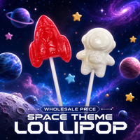Sucettes en forme de fusée d'astronaute sur le thème de l'espace pour enfants, bonbons durs, cadeaux de fête, confiserie en vrac, vente en gros