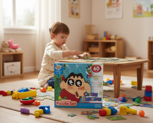 Set di puzzle di carta Crayon Shinchan da 60 pezzi, puzzle a colori per bambini dai 5 ai 7 anni - Product Image 2