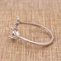 Semi-montage 6*8mm bague en argent Sterling cadre vide Support vierge réglage de griffe S925 support de Base sans pierre centrale bricolage pour incrustation