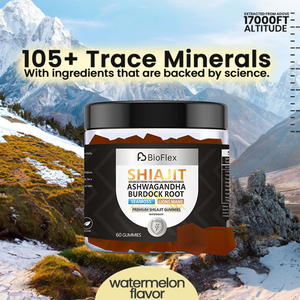 OEM Sugar Free 1500mg Curado 3 em 1 Orgânico Pure Himalayan Shilajit Gold Gummies com Ashwagandha e Sea Moss para homens e mulheres - Product Image 3