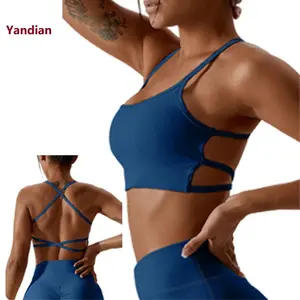 Fashion Wholesale Sexy Thin Strap Sports Gym Bra Trending Hot Sling Yoga Top Girls Workout Fitness Activewear Clothes For Women