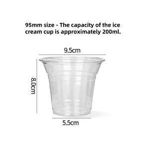 Xunying Custom 250ml monouso tazza di plastica trasparente <span class=keywords><strong>Mini</strong></span> caffè e gelato ciotola personalizzabile tazza di palline di gelato - Product Image 3