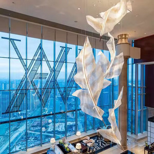 पेंडेंट लाइट्स लक्जरी डिजाइन इनडोर सजावट लाइट बिग होटल लॉबी हॉल चर्च सीढ़ी कस्टम बड़े क्रिस्टल चंडेलर - Product Image 1