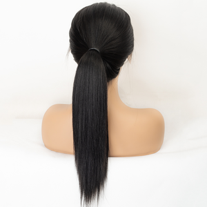 Dentelle transparente 100% perruque <span class=keywords><strong>de</strong></span> <span class=keywords><strong>cheveux</strong></span> humains attachée à <span class=keywords><strong>queue</strong></span> <span class=keywords><strong>de</strong></span> <span class=keywords><strong>cheval</strong></span> haute <span class=keywords><strong>queue</strong></span> <span class=keywords><strong>de</strong></span> <span class=keywords><strong>cheval</strong></span> perruque <span class=keywords><strong>de</strong></span> <span class=keywords><strong>cheveux</strong></span> brésiliens 150% 180% densité 360 perruques frontales en dentelle - Product Image 3
