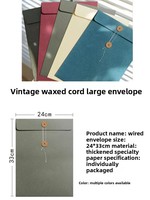 Nouvelle Enveloppe Vintage A4 en Papier Kraft avec Liens de Fermeture, Pochette de Rangement Épaissie, Classeur de Documents, Logo Personnalisé pour Entreprise et Bureau