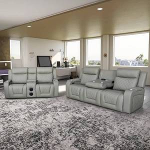 Moderno Conjunto de Sillones Reclinables Eléctricos Más Vendido, Plegable, Bluetooth, Carga Inalámbrica, Cuero Sintético Duradero, Extensible, Madera y - Product Image 6