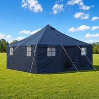 Tente de camping d'été en toile robuste de haute qualité, imperméable et coupe-vent, pour 8 à 12 personnes, 16 m², ouverture automatique rapide, tente de glamping