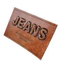 Patchs estampés à chaud en cuir PU de faible quantité minimale de commande, patchs en faux cuir gravés au laser, étiquette de vêtement en cuir véritable pour jean