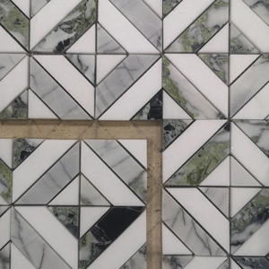 Mosaico de Mármol Verde Esmeralda Fría, Mosaico de Jade Helado, Mosaico de Mármol Cuadrado para Paredes y Pisos - Product Image 1