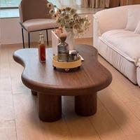 Table basse en bois massif en forme de nuage, salon, style moderne minimaliste, écologique, avec rangement, petite taille