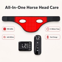Masque de luminothérapie pour chevaux EYCO, 155 LED, 660nm 850nm, 3-en-1, design avec découpe pour les yeux, minuterie 5-100min, pulsation 10-40Hz