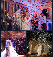 Machine à confettis flottante de type UFO, lanceur de confettis, contrôle DMX 512, ventilateur à confettis magique, machine à confettis en métal LED 40m2
