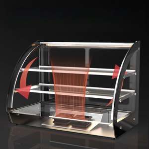 Calentador de Pizza Personalizable de Doble Capa y 820W con Puerta Corredera, Termostato de Precisión para Exhibición en Panaderías, Quesos y Pollo Frito - Product Image 2