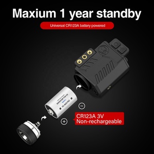 Chiến Thuật 600LM đèn pin với thay thế pin Combo của tia laser màu đỏ & phạm vi phụ kiện - Product Image 2