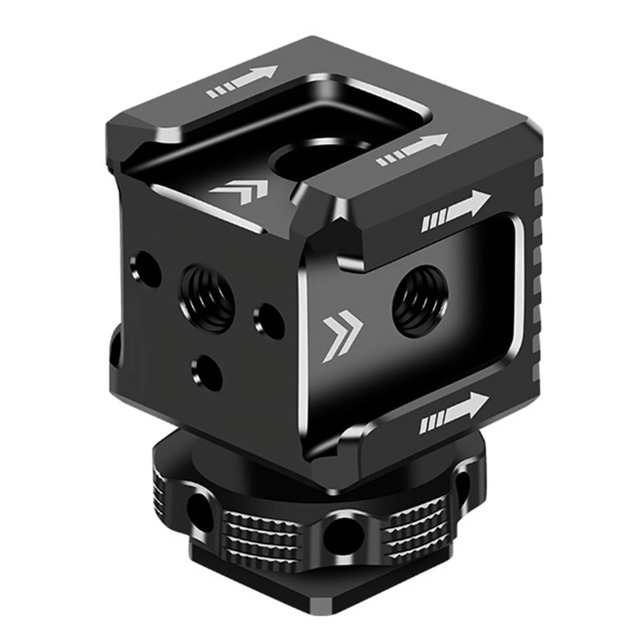 Three Head Hot Shoe Mounting Stand Aluminum Alloy Camera Mount for Photography Fill Light Monitor Microphone