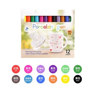 <span class=keywords><strong>Rotulador</strong></span> de pintura acrílica de 12 Colores de primera calidad, bolígrafos de cerámica de <span class=keywords><strong>porcelana</strong></span> con pincel <span class=keywords><strong>para</strong></span> regalos de Navidad, marcadores y Resaltadores permanentes - Product Image 2