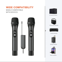 Mini UHF double canal microfono inalambrico Microphone à condensateur sans fil pour microphone de conférence de chant karaoké
