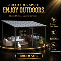 Pergola en métal d'extérieur, gazebo en aluminium, structure d'ombrage pour patio, jardin, cour