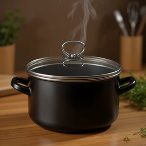 Olla para Carne Brillante de 24 cm con Tapa de Vidrio para Cocinar y Estofar - Product Image 3