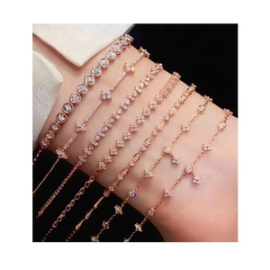 Bracelet tennis en or rose et jaune 18 carats AU750 de luxe Xinfly - Product Image 1