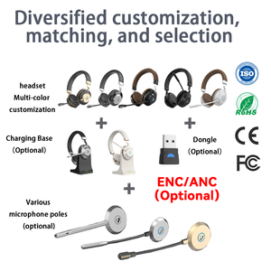 Casque professionnel pour camionneur, casque sans fil supra-auriculaire, suppression du bruit ENC, casque téléphonique avec <span class=keywords><strong>micro</strong></span> pour Zoom Team - Product Image 2