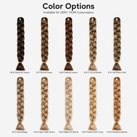Extensions de tresses synthétiques en fibre haute température à double trame, résistantes à la chaleur, vente en gros, logo personnalisé, usine OEM/ODM