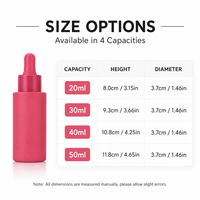 Flacon compte-gouttes personnalisé couleur macaron 20ml 30ml 40ml 50ml Jaune Rouge Bleu Orange Rose Violet Vert Emballage Sérum Soins de la Peau