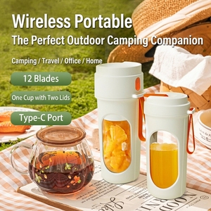 Mini Licuadora Eléctrica Portátil de 420 ml, Licuadora USB con 6 Cuchillas, Exprimidor de Naranja, Licuadora de Frutas Frescas - Product Image 1
