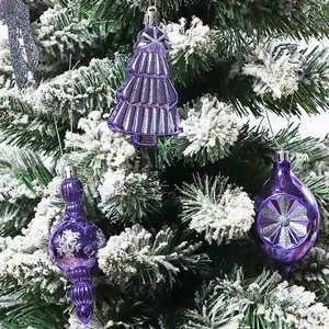 Nuovo commercio all'ingrosso 88 pezzi viola rosa personalizzato infrangibile plastica albero di natale decorazione ornamenti palline di natale palline