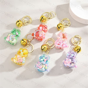 هدايا صغيرة جميلة تحظى بشعبية كبيرة للفتيات هدية صغيرة رائعتين يونيكورن مليئة بالسائل سلسلة مفاتيح فقاعة الشاي متجر المشروبات - Product Image 3