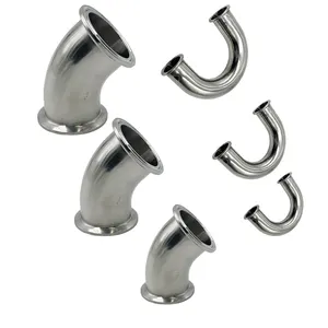 Elbow Stainless Steel 304 316L 30 Degree Sanitary DIN Pipe Fittings Welding Elbow For Sale TEE