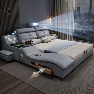 Juego de muebles de dormitorio cama moderna de lujo ligera de cuero de diseño cama king size otros muebles de dormitorio cama de almacenamiento con música - Product Image 2