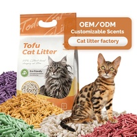 Litière pour chat au tofu 10L - Parfum Orange Agglomération Ferme Contrôle Naturel des Odeurs Faible Émission de Poussière Lavable aux Toilettes Biodégradable Écologique à Base de Plantes