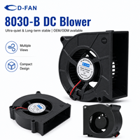 Fournisseur de ventilateurs de refroidissement DC personnalisés D-FAN, ventilateurs à faible consommation d'énergie, haut débit d'air, 80 mm, 12 V, 24 V, souffleur d'air DC
